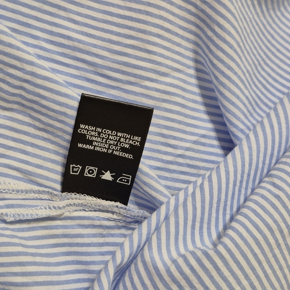 Nanette Lepore Ruffle VNeck Tank Medium Embroidered Striped Boho Blue White - Picture 9 of 9